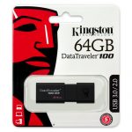 Pendrive 64GB Kingston DataTraveler® 100 G3 (DT100G3) USB 3.0, con tapa deslizante