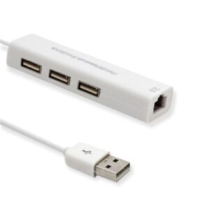 Adaptador USB a Ethernet Lan RJ45 con 3 USB 2.0