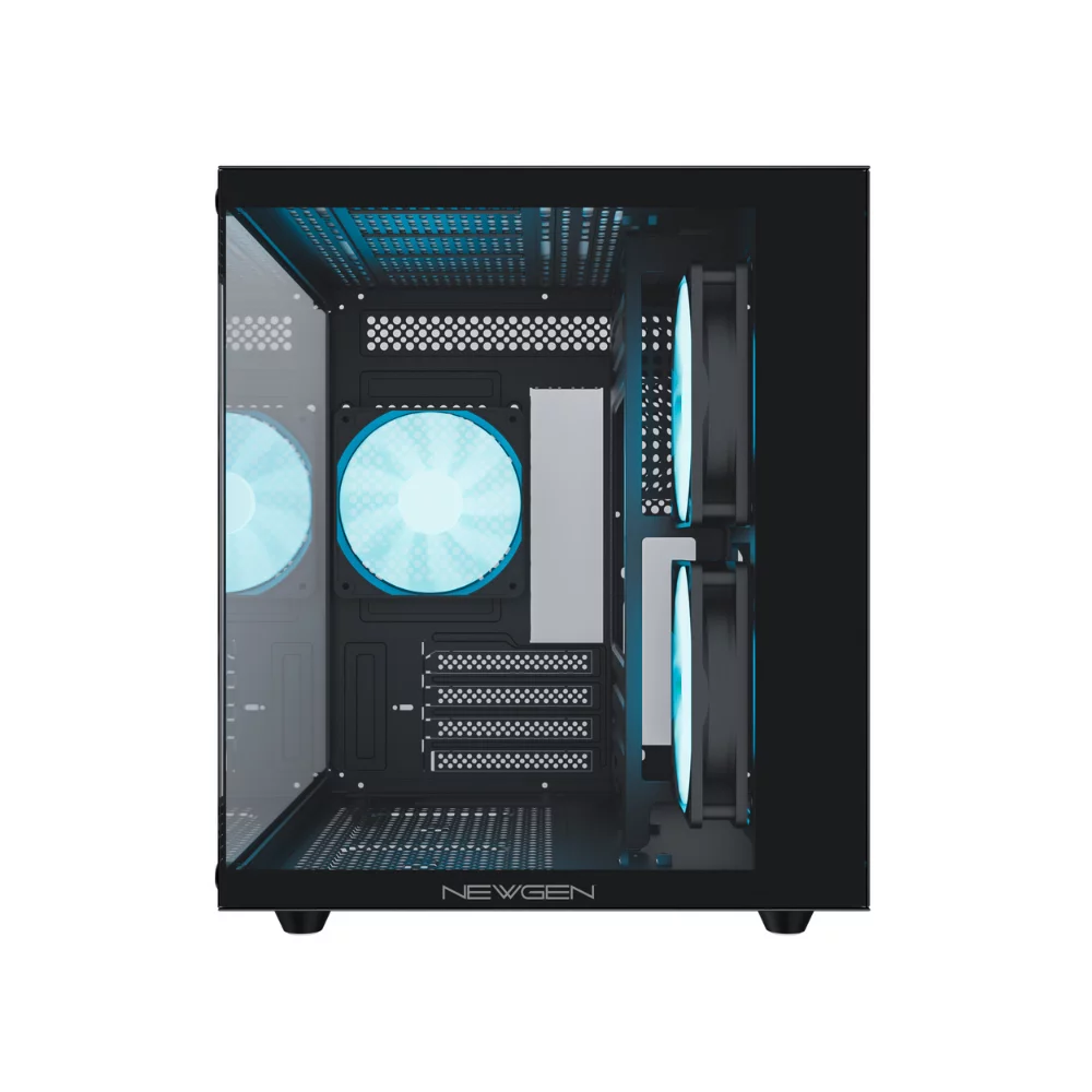 cobalt-black-2 Gabinete Gamer NEWGEN COBALT GLASS M-ATX NEGRO - Imagen 1